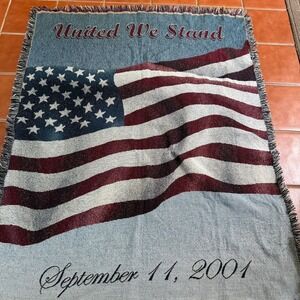 Tapestry United We Stand September 11, 2001 commemorative woven throw blanket